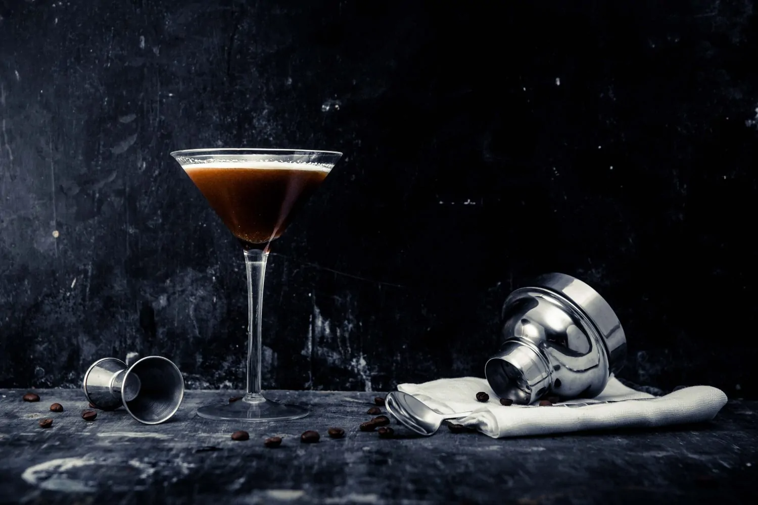 Hit Me Baby One More Chai Espresso Martini on a black backdrop