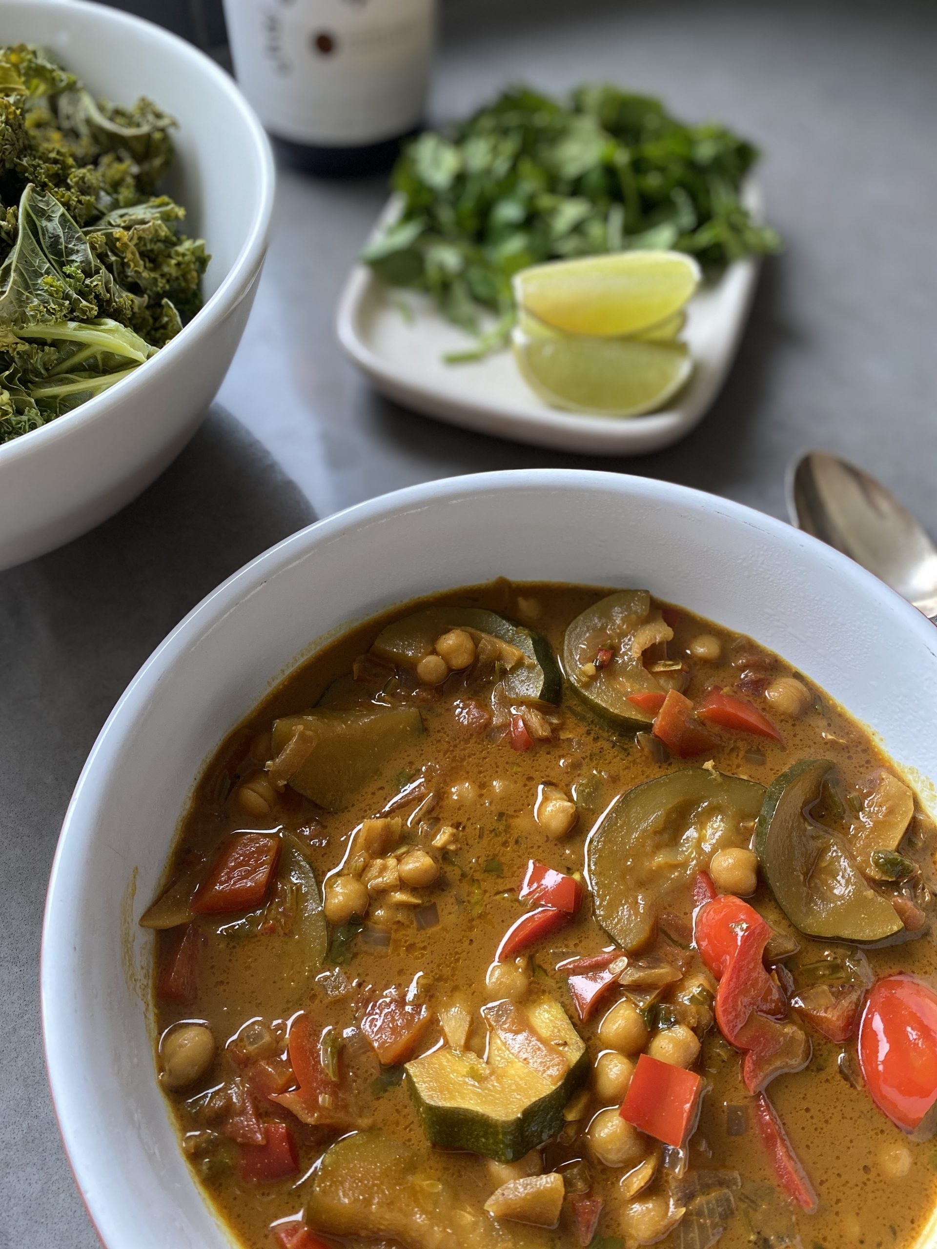 bowl of CREAMY COCONUT CHICKPEA CHAI CURRY