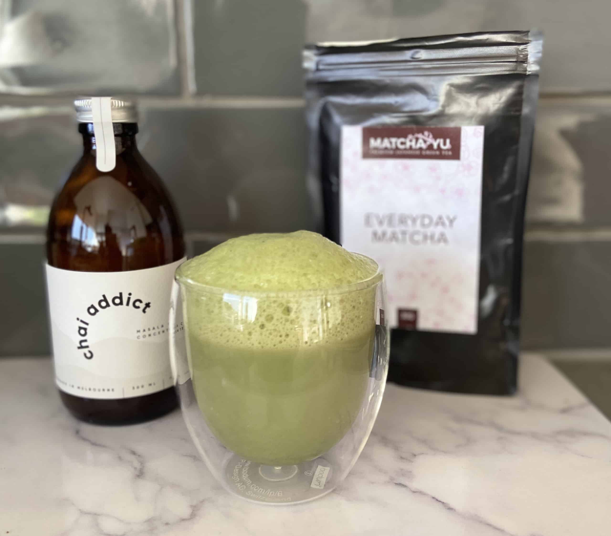 vibrant cup of Matcha Chai Latte
