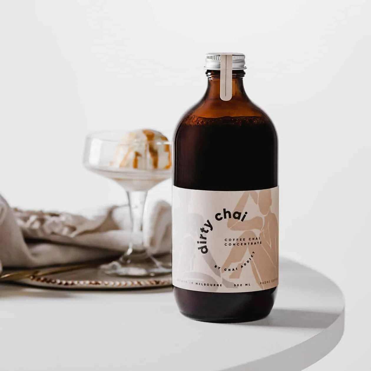dirty chai coffee chai concentrate bottle shadows a dirty chai affogato dessert