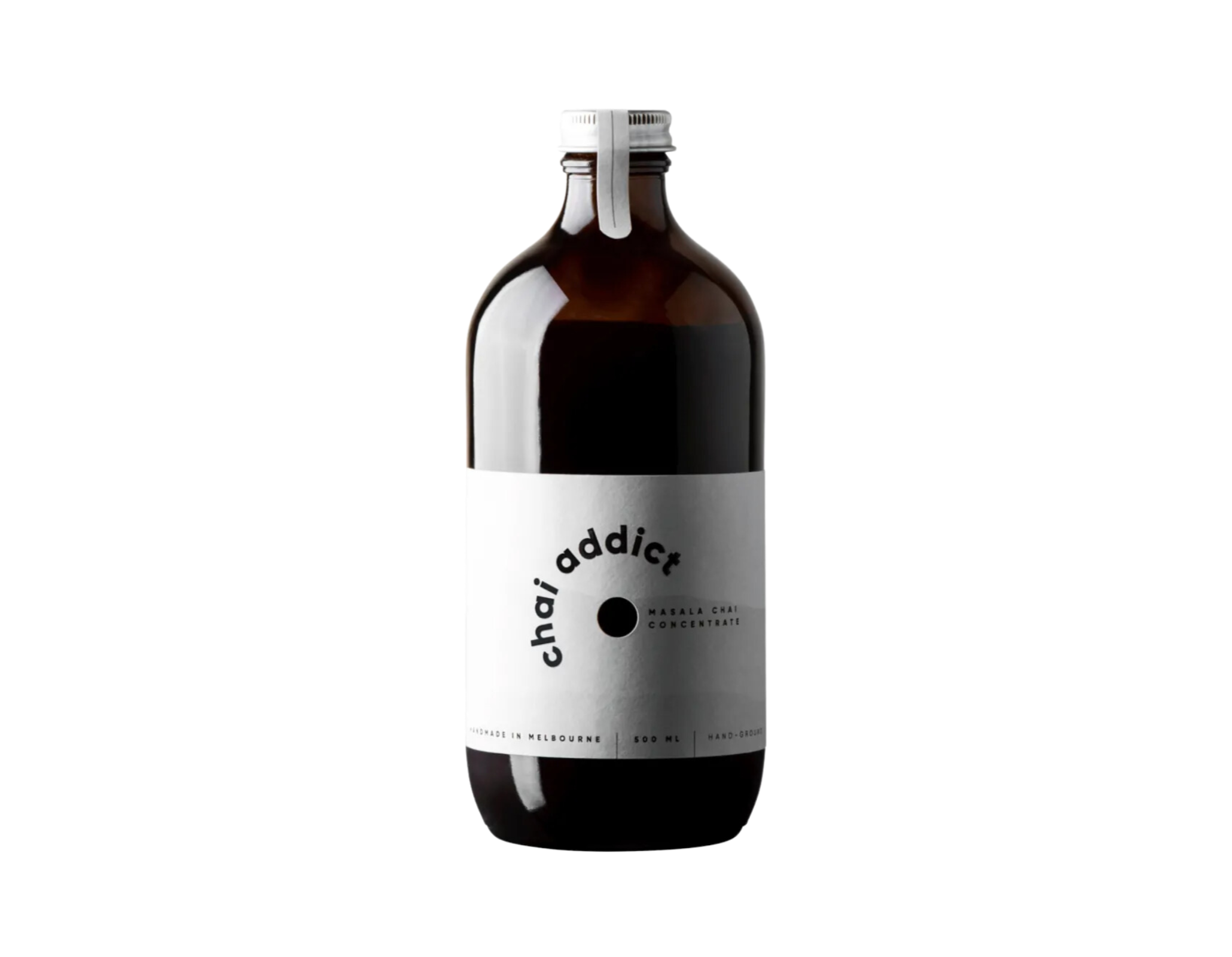 bottle of best selling chai concentrate by chai addict, 500ml chai addict masala chai concentrate