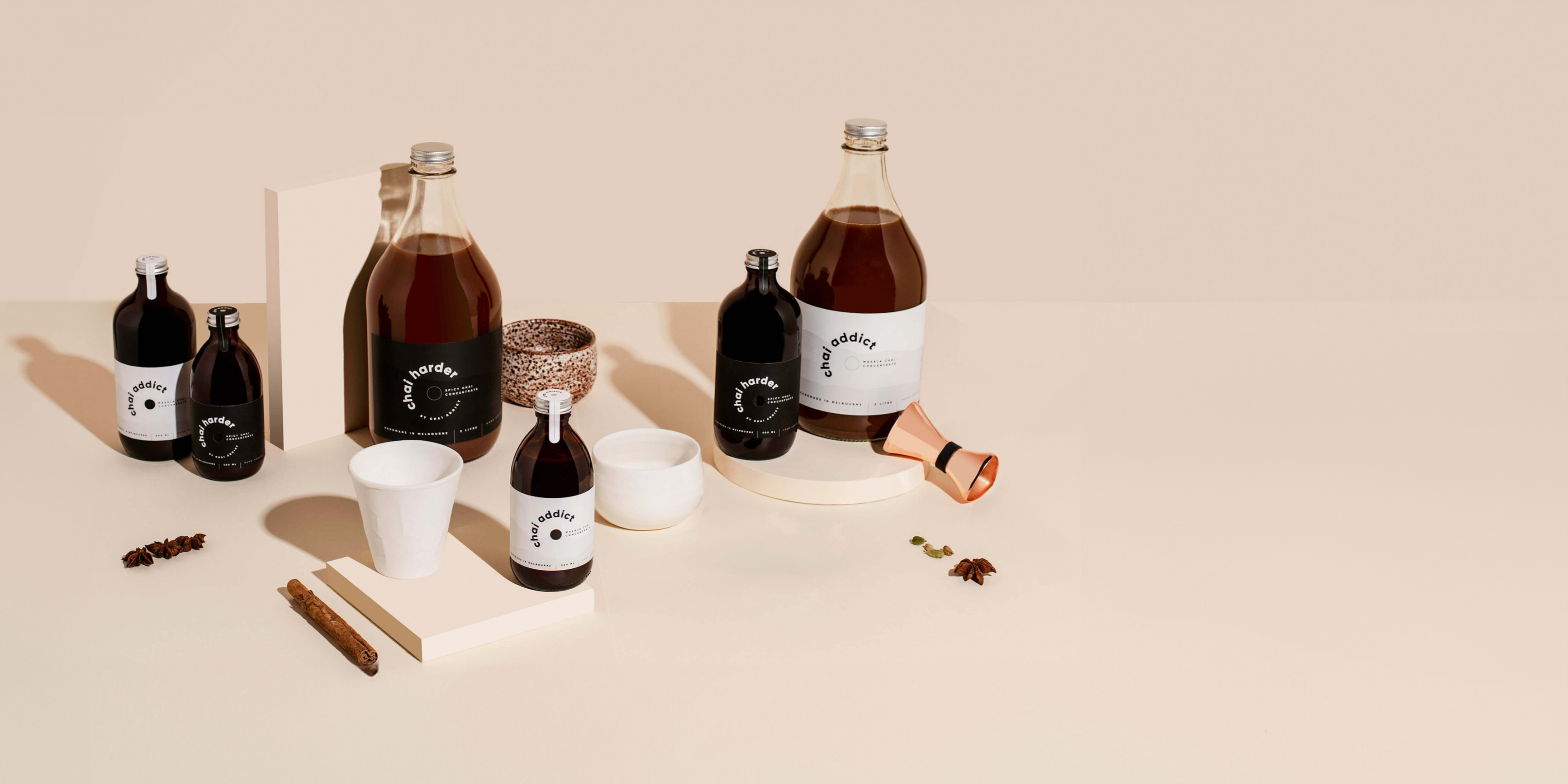 Assorted chai packs arranged in a captivating banner, offering a delightful variety for chai enthusiasts