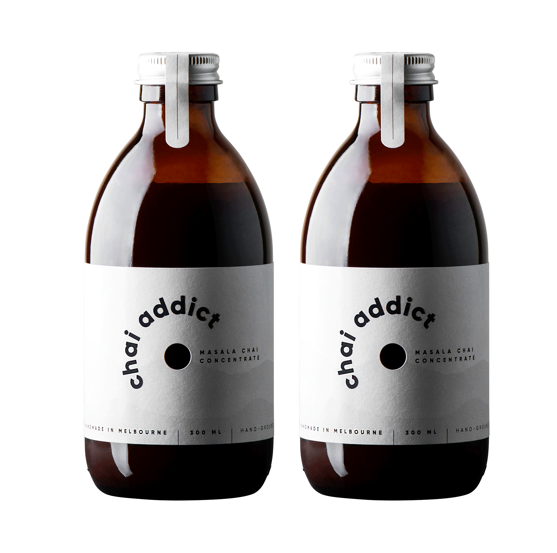 twin pack bottles of 300ml chai concentrates by chai addict, chai addict flavours