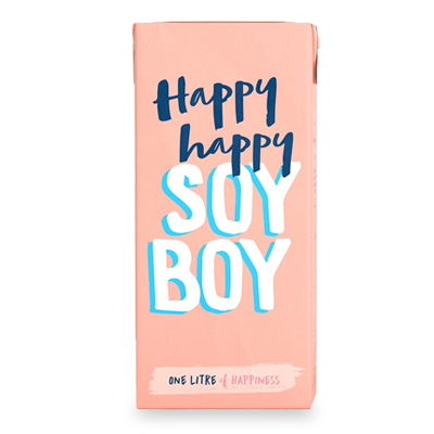 one litre carton happy happy soy boy milk